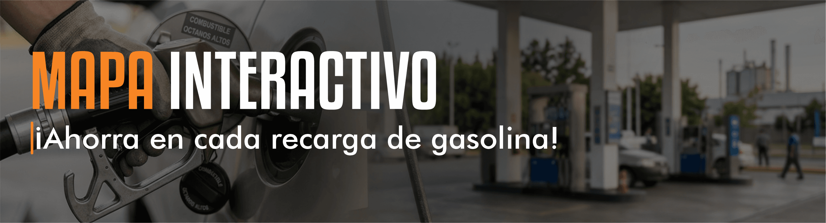 Conductor repostando combustible en una estación de servicio